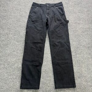 CAT Caterpillar Workwear Carpenter Pants Black Mens 32x30 Double Knee Utility